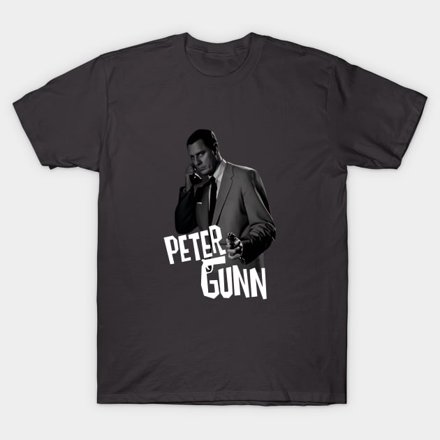 Peter Gunn - Craig Stevens - Gun - 50s Tv Show T-Shirt by wildzerouk